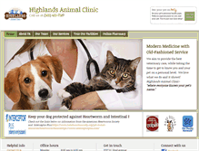 Tablet Screenshot of highlandsanimalclinic.com
